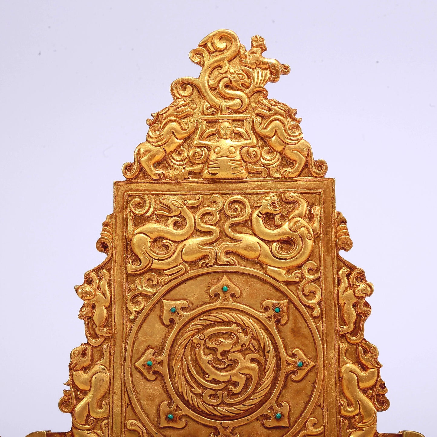A Wonderful Gilt-Bronze 'Auspicious Beast' Table Screen