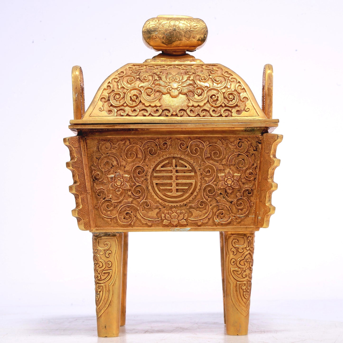 A Wonderful Gilt-Bronze 'Scrolling Lotus' Censer And Cover