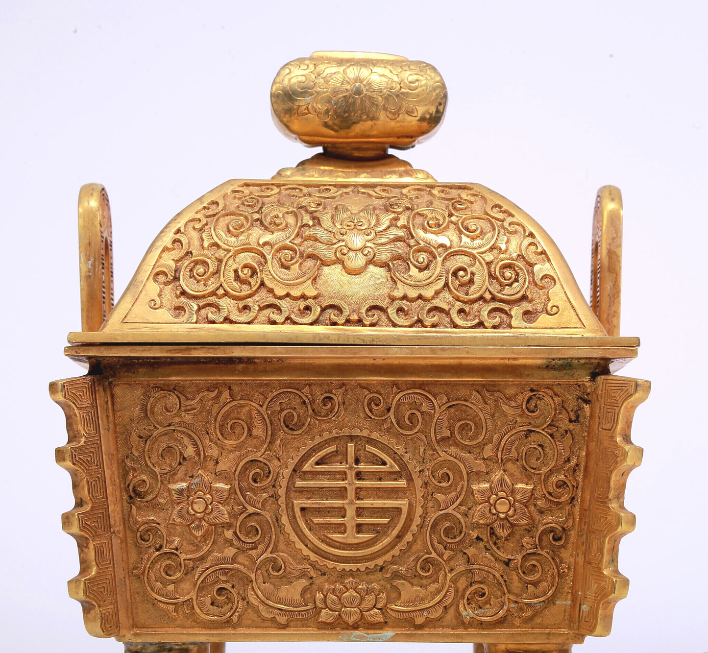 A Wonderful Gilt-Bronze 'Scrolling Lotus' Censer And Cover