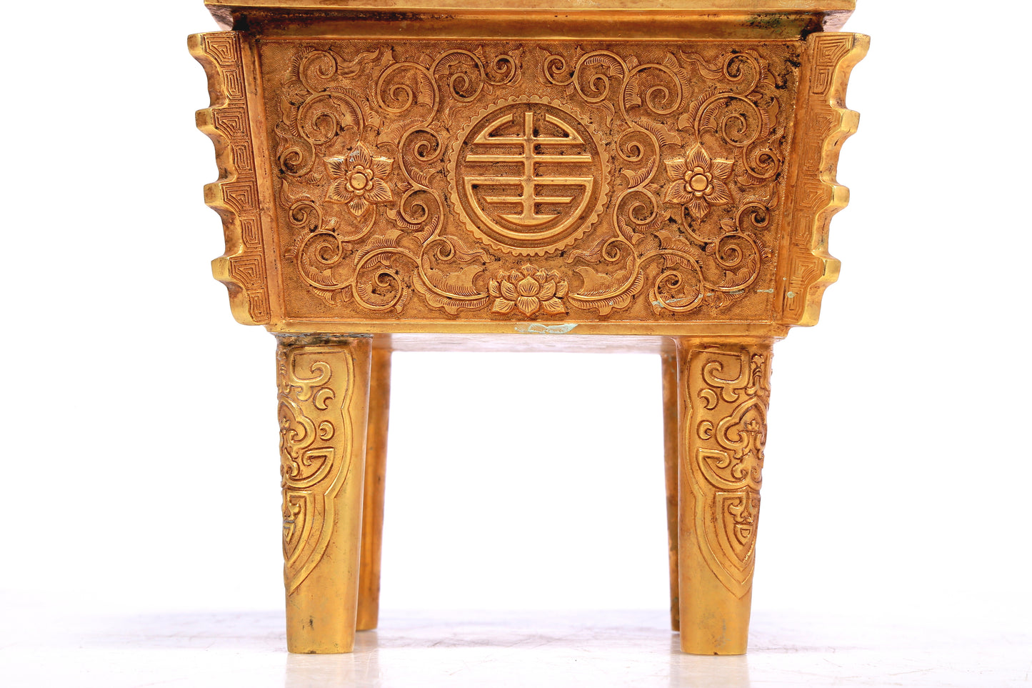 A Wonderful Gilt-Bronze 'Scrolling Lotus' Censer And Cover