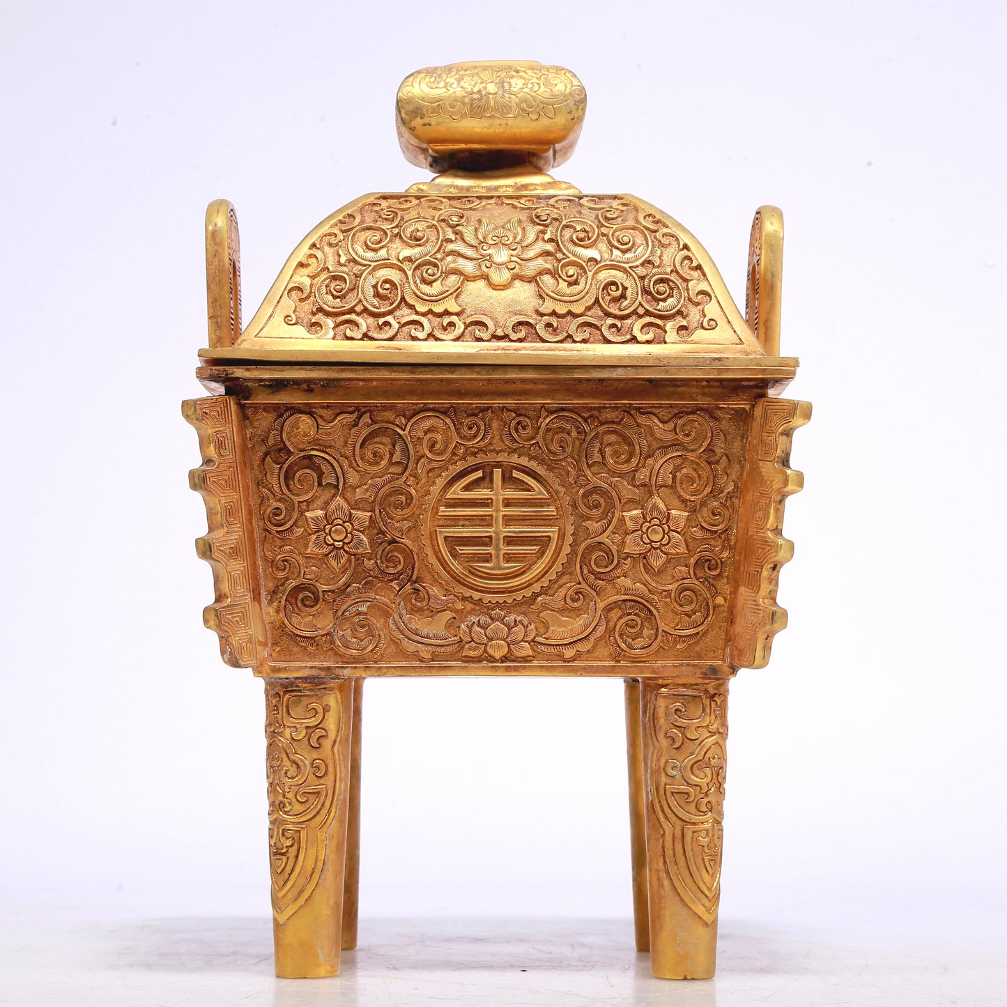 A Wonderful Gilt-Bronze 'Scrolling Lotus' Censer And Cover