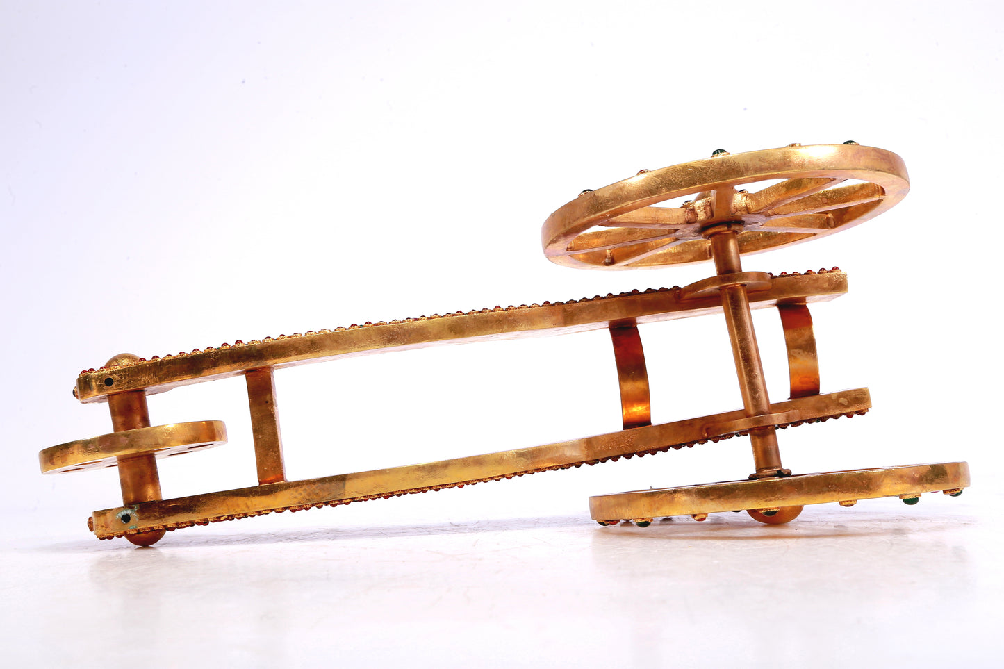 A Wonderful Gilt-Bronze Blueing Gem-Inlaid Decoration