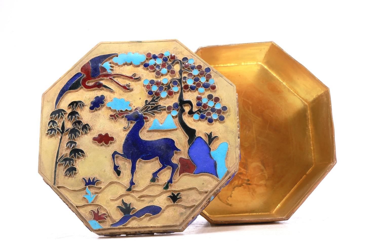 A Wonderful Gilt-Bronze Gem-Inlaid 'Scrolling Lotus' Box