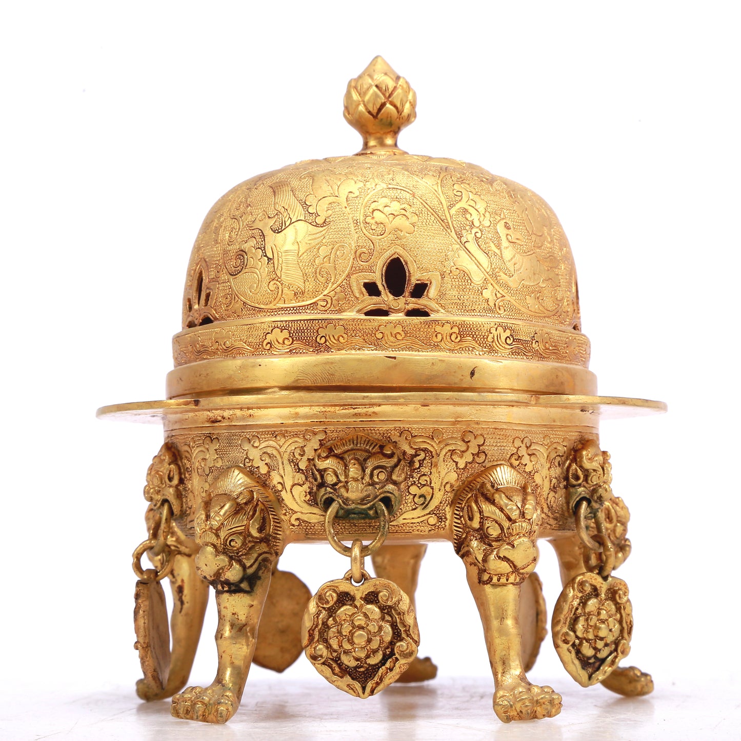 A Wonderful Gilt-Bronze 'Bodhisattva' Vase With Inscriptions