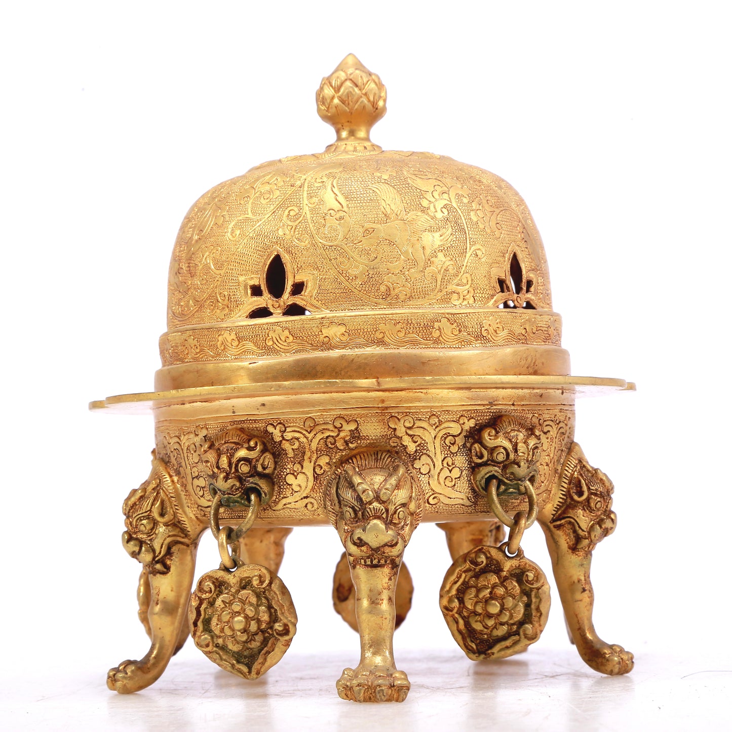 A Wonderful Gilt-Bronze 'Bodhisattva' Vase With Inscriptions