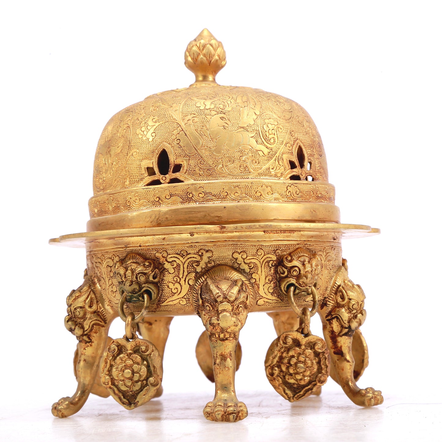 A Wonderful Gilt-Bronze 'Bodhisattva' Vase With Inscriptions