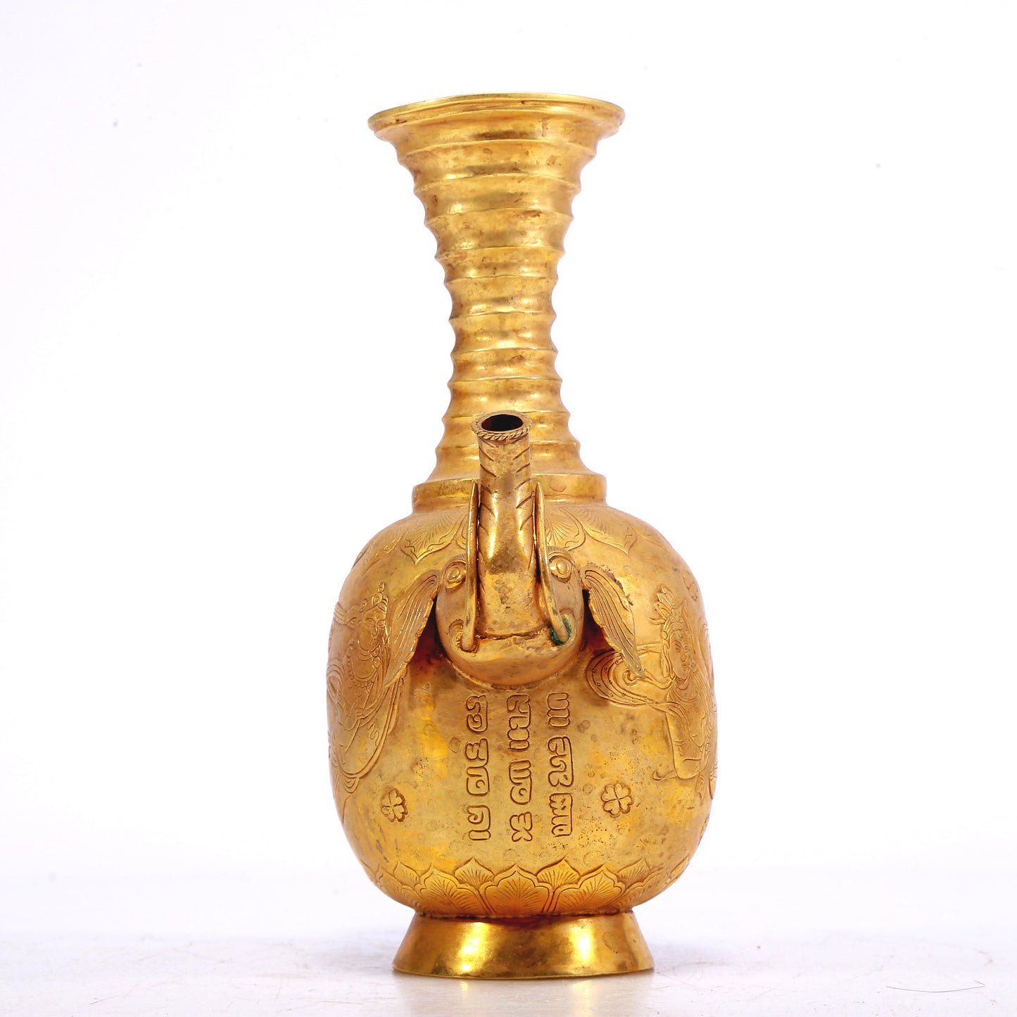 A Wonderful Gilt-Bronze 'Bodhisattva' Pot With Inscriptions