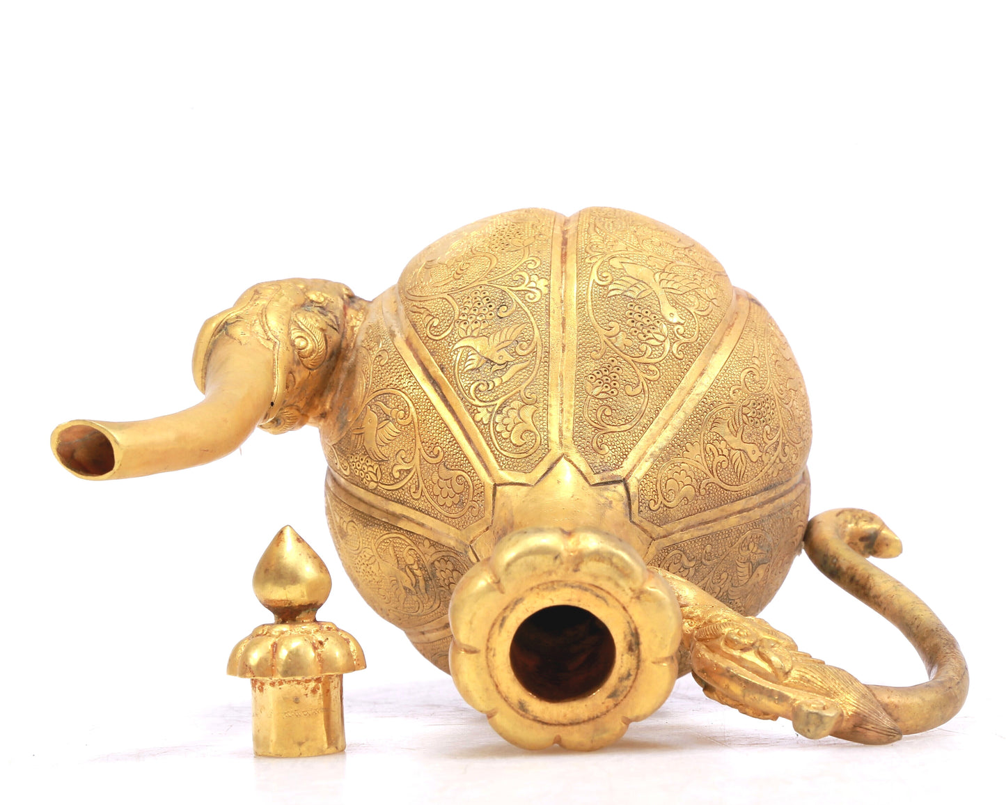 A Wonderful Gilt-Bronze 'Scrolling Lotus& Auspicious Beast' Ewer
