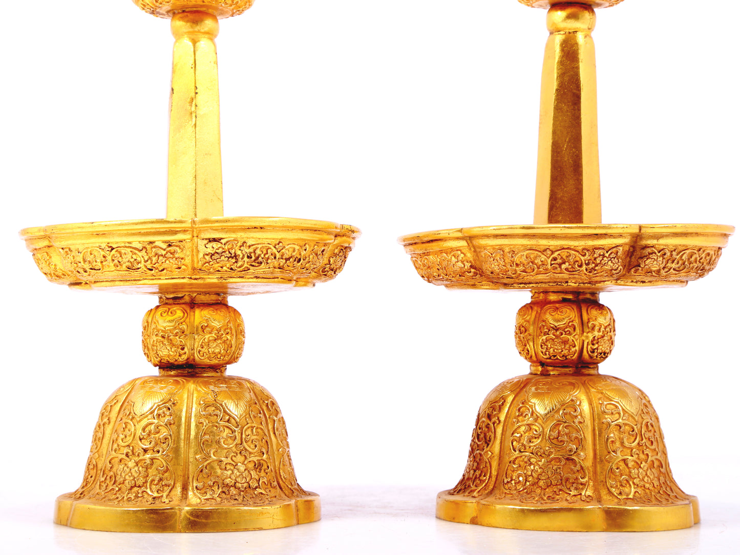 A set of precious gilt bronze ornaments