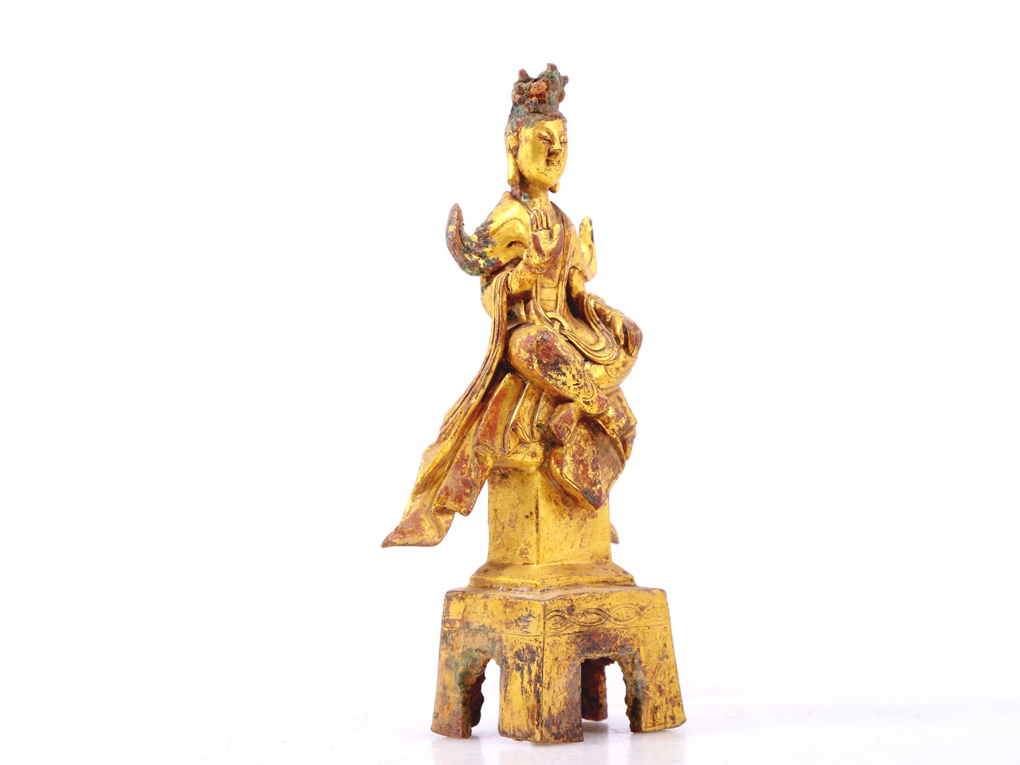 A sacred gilt bronze statue of Bodhisattva
