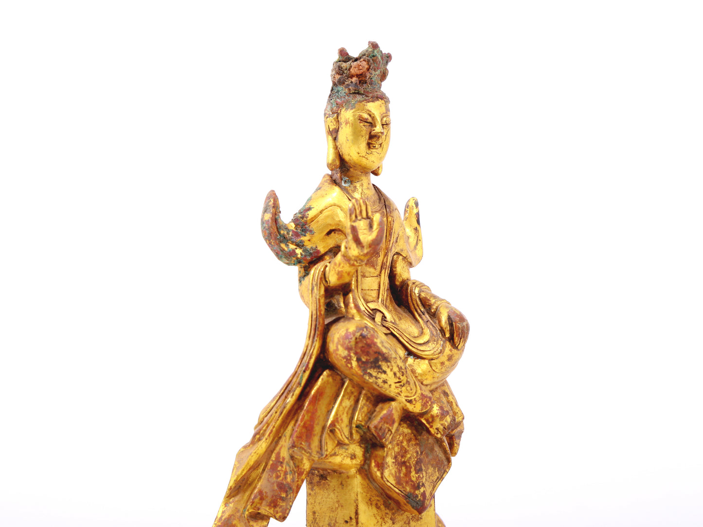 A sacred gilt bronze statue of Bodhisattva