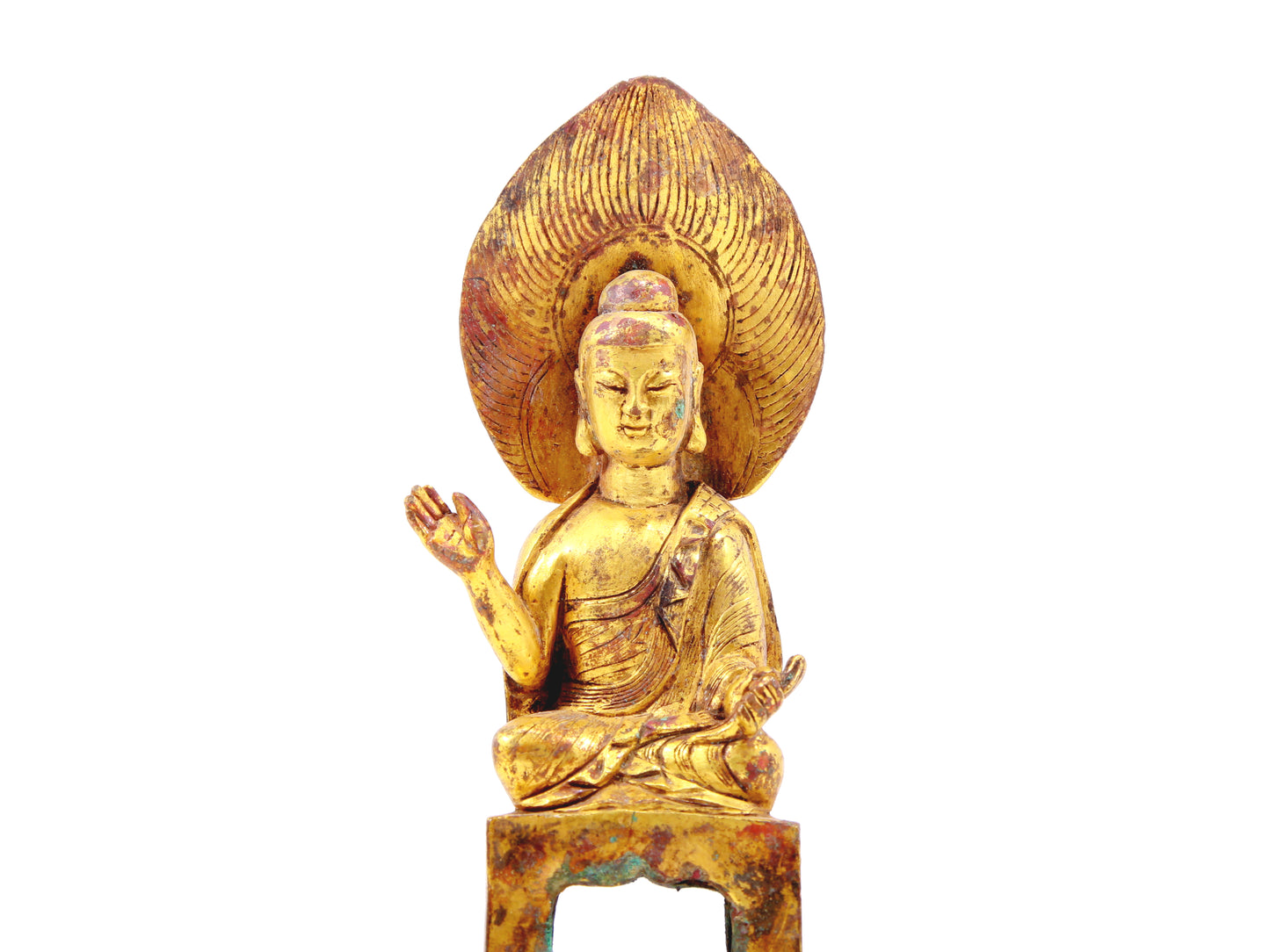 A sacred gilt bronze statue of Gautama Buddha
