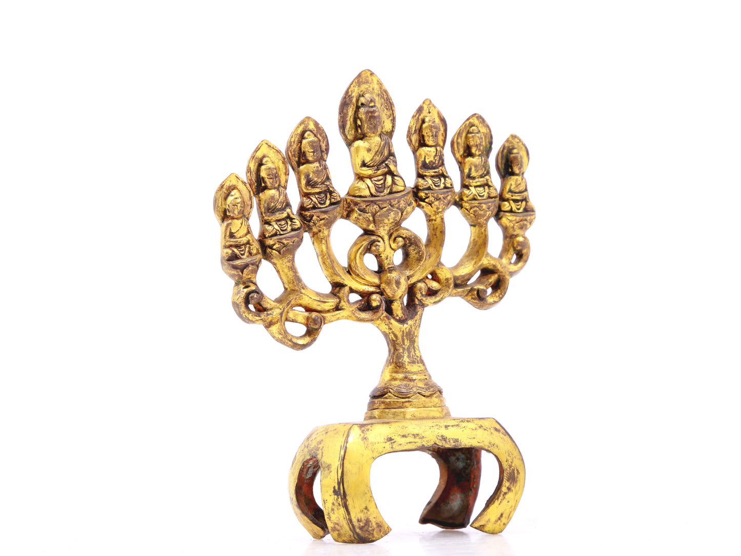A sacred gilt bronze statue of Gautama Buddha