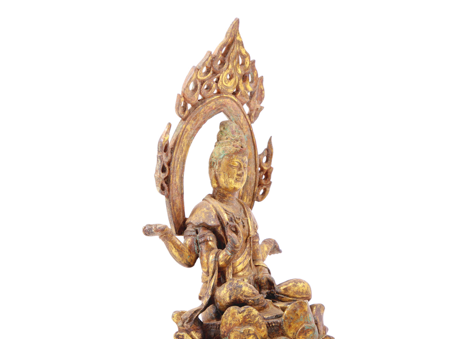 A sacred gilt bronze statue of Bodhisattva