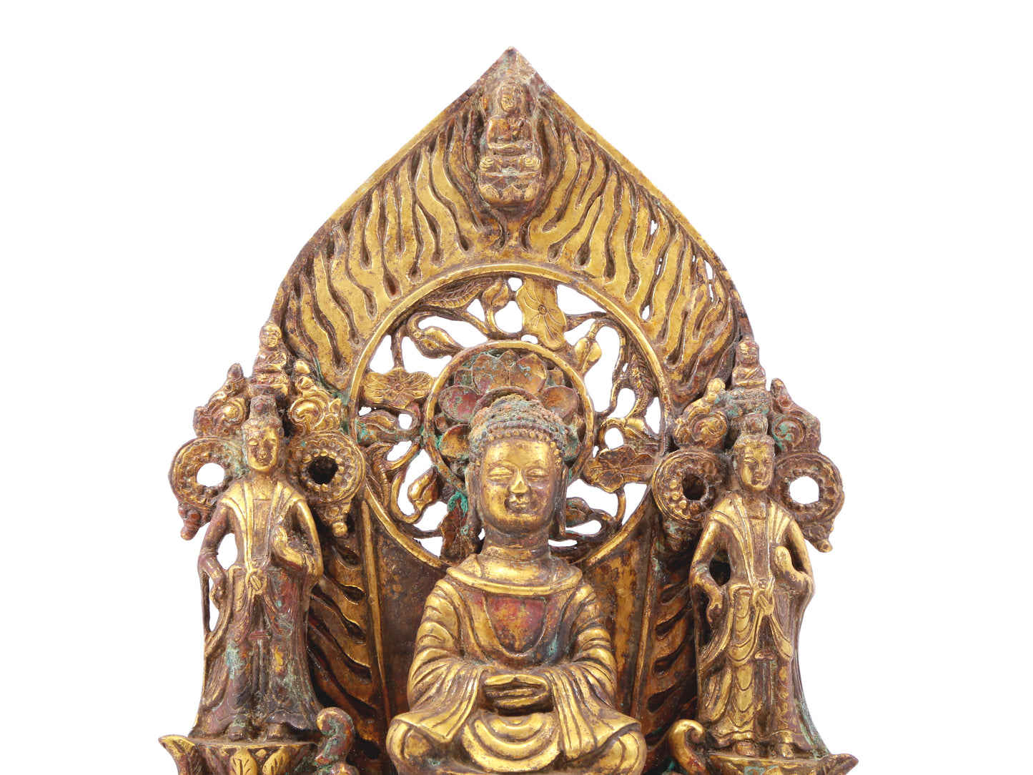 A sacred gilt bronze statue of Gautama Buddha