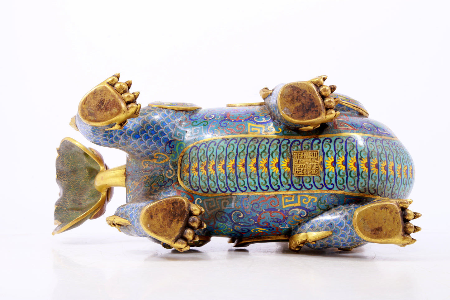 A pair of precious cloisonné unicorn ornaments