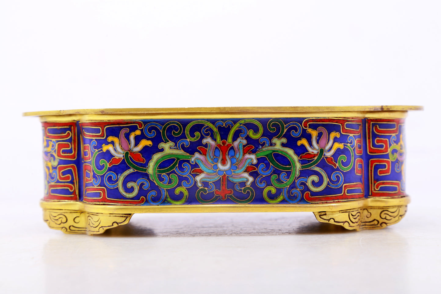 An exquisite cloisonné censer with lotus pattern