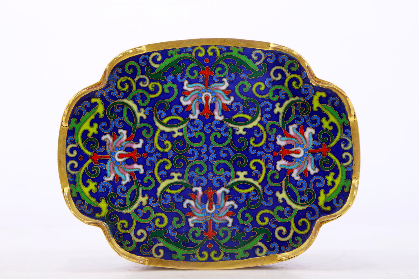 An exquisite cloisonné censer with lotus pattern