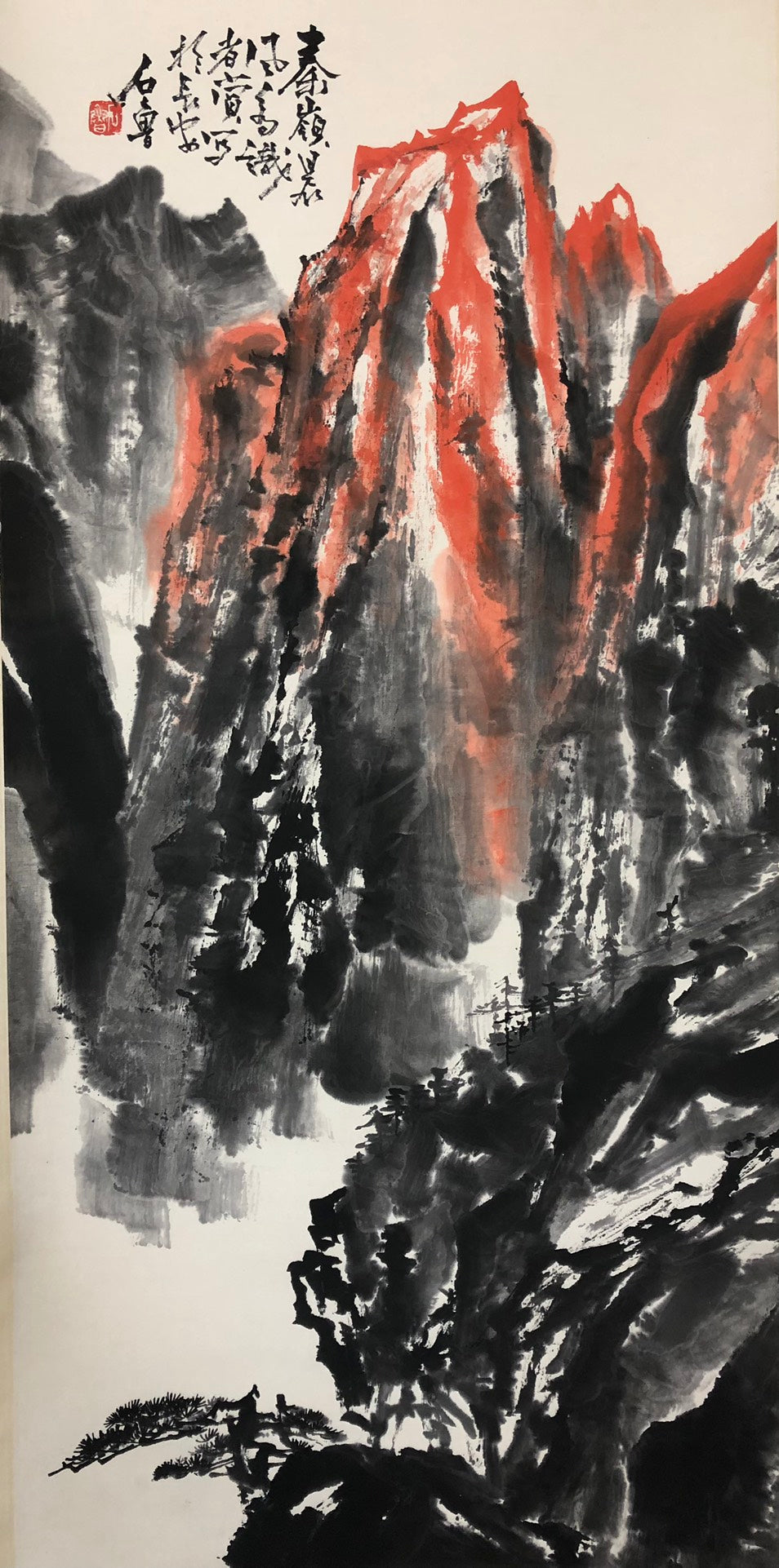 An Exquisite Chinese Ink Painting Hanging Scroll By Shi Lu
