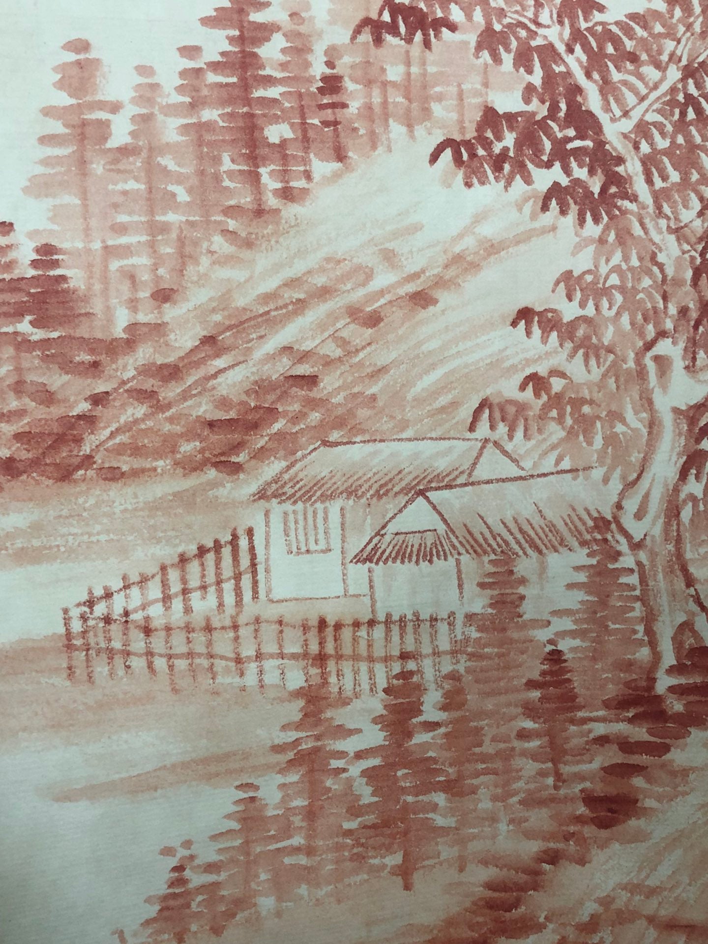 A Precious Chinese Ink Painting Hanging Scroll By Qi Gong