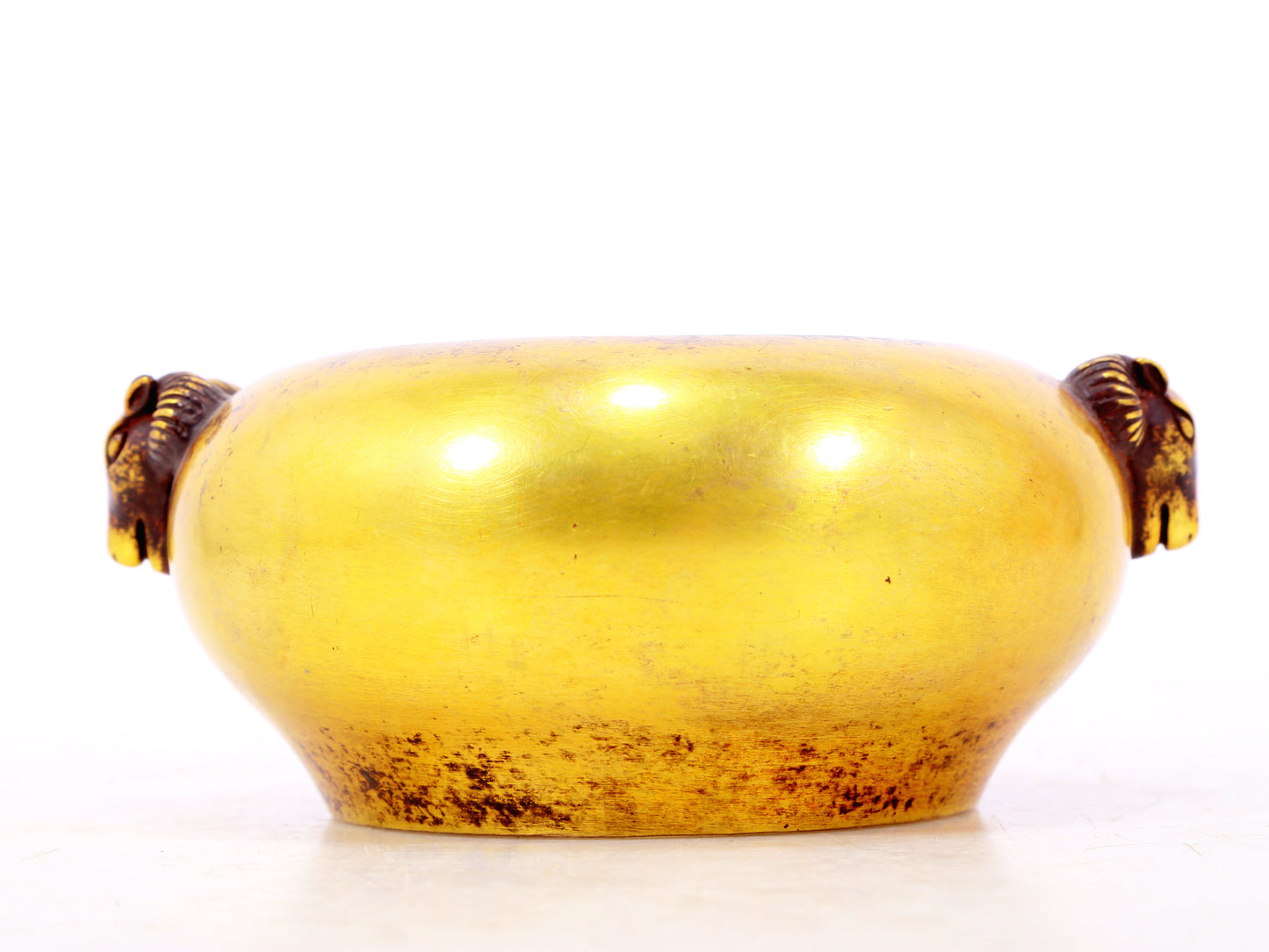 An exquisite gilt bronze lamb's ear censer