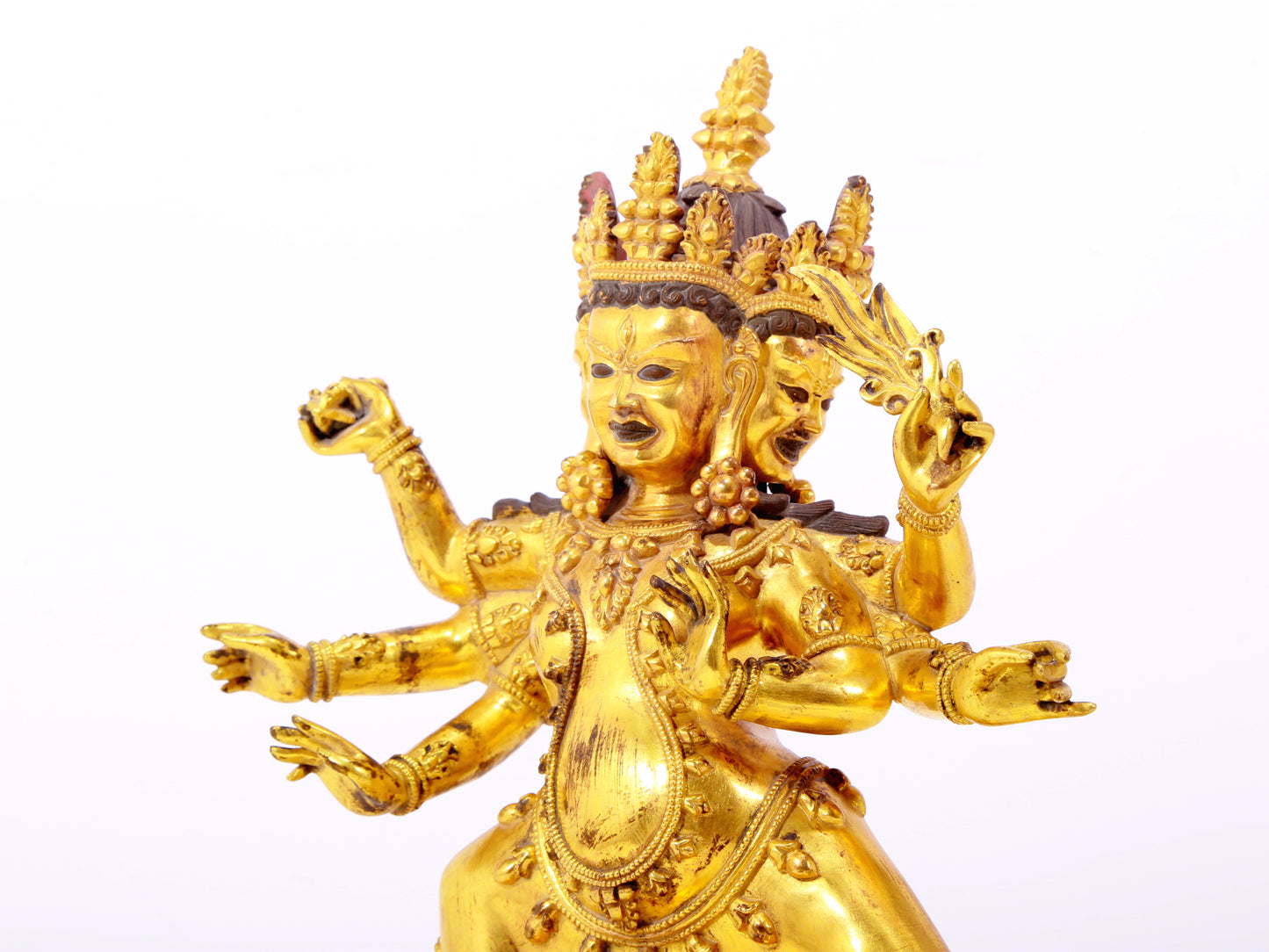 A solemn gilt bronze Vajra statue