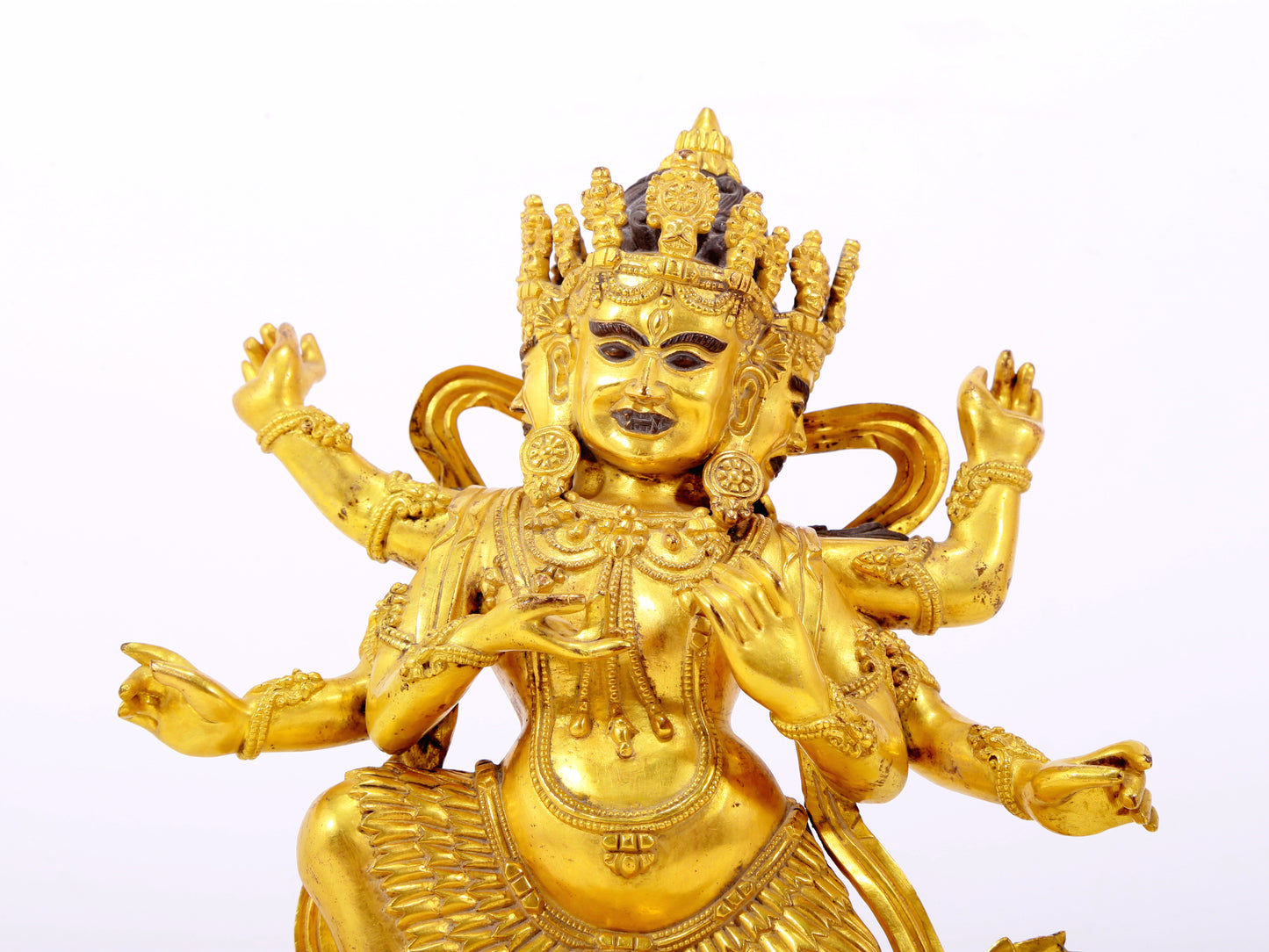A solemn gilt bronze Vajra statue