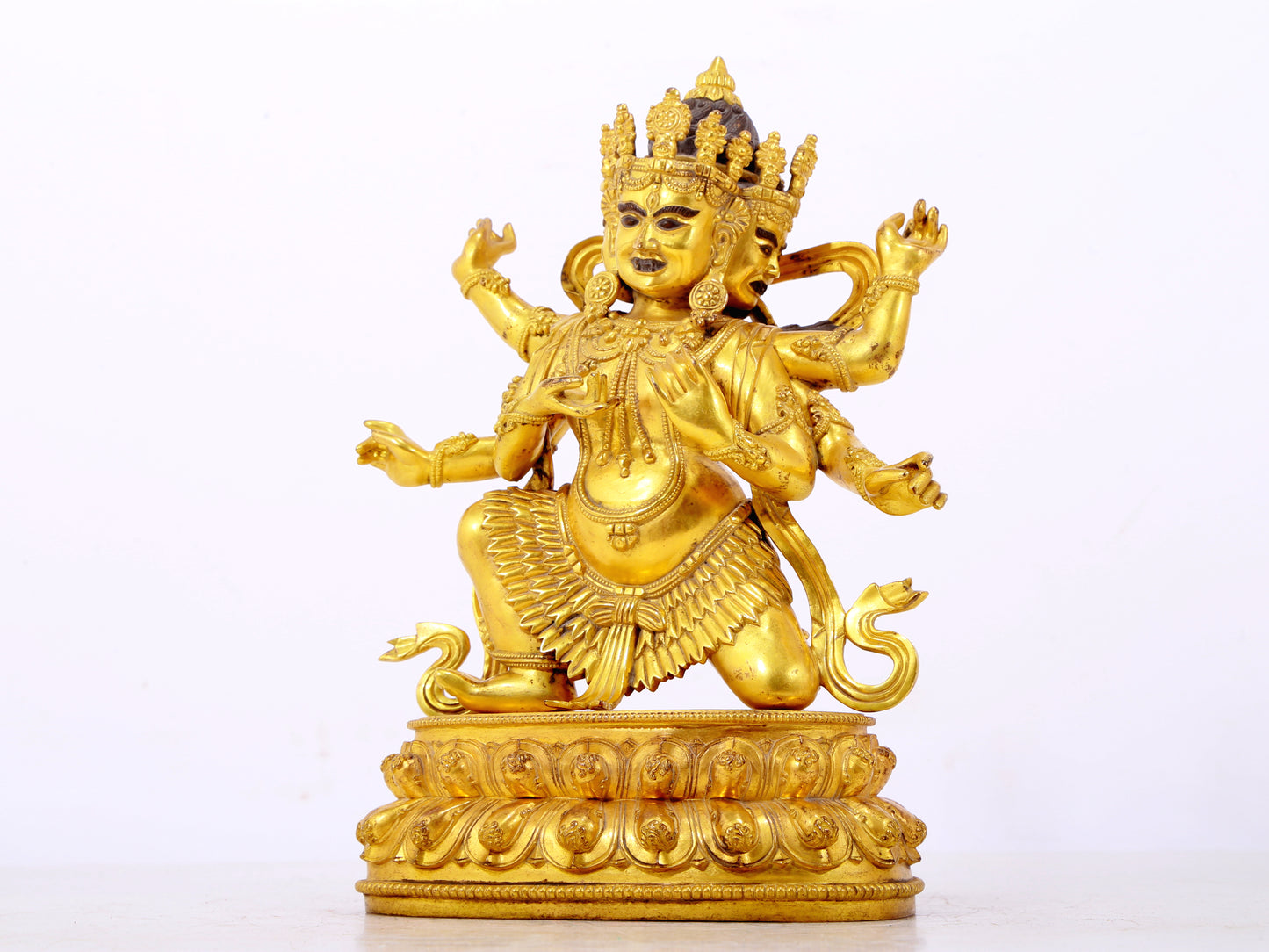A solemn gilt bronze Vajra statue