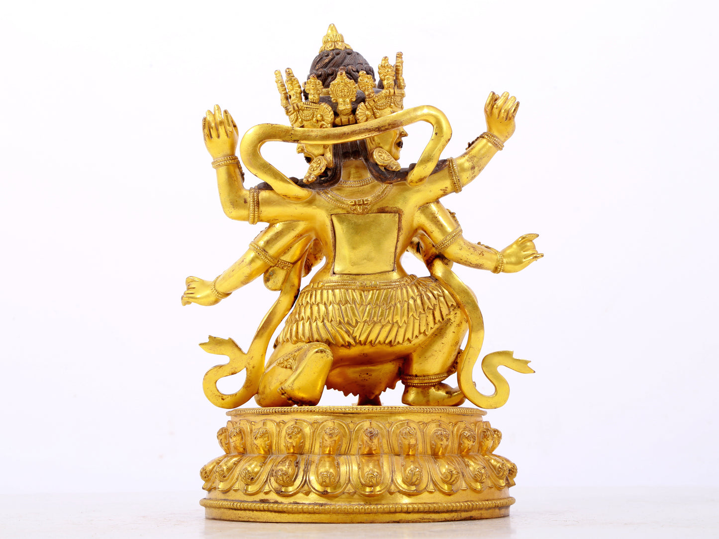 A solemn gilt bronze Vajra statue