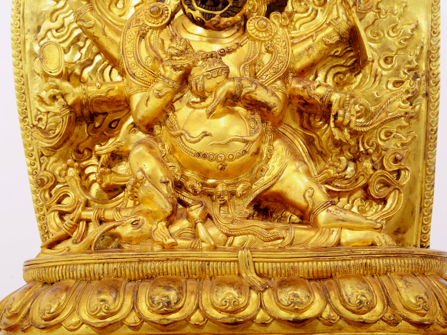 A solemn gilt bronze Vajra statue