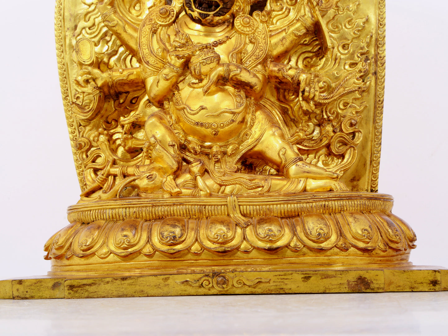 A solemn gilt bronze Vajra statue