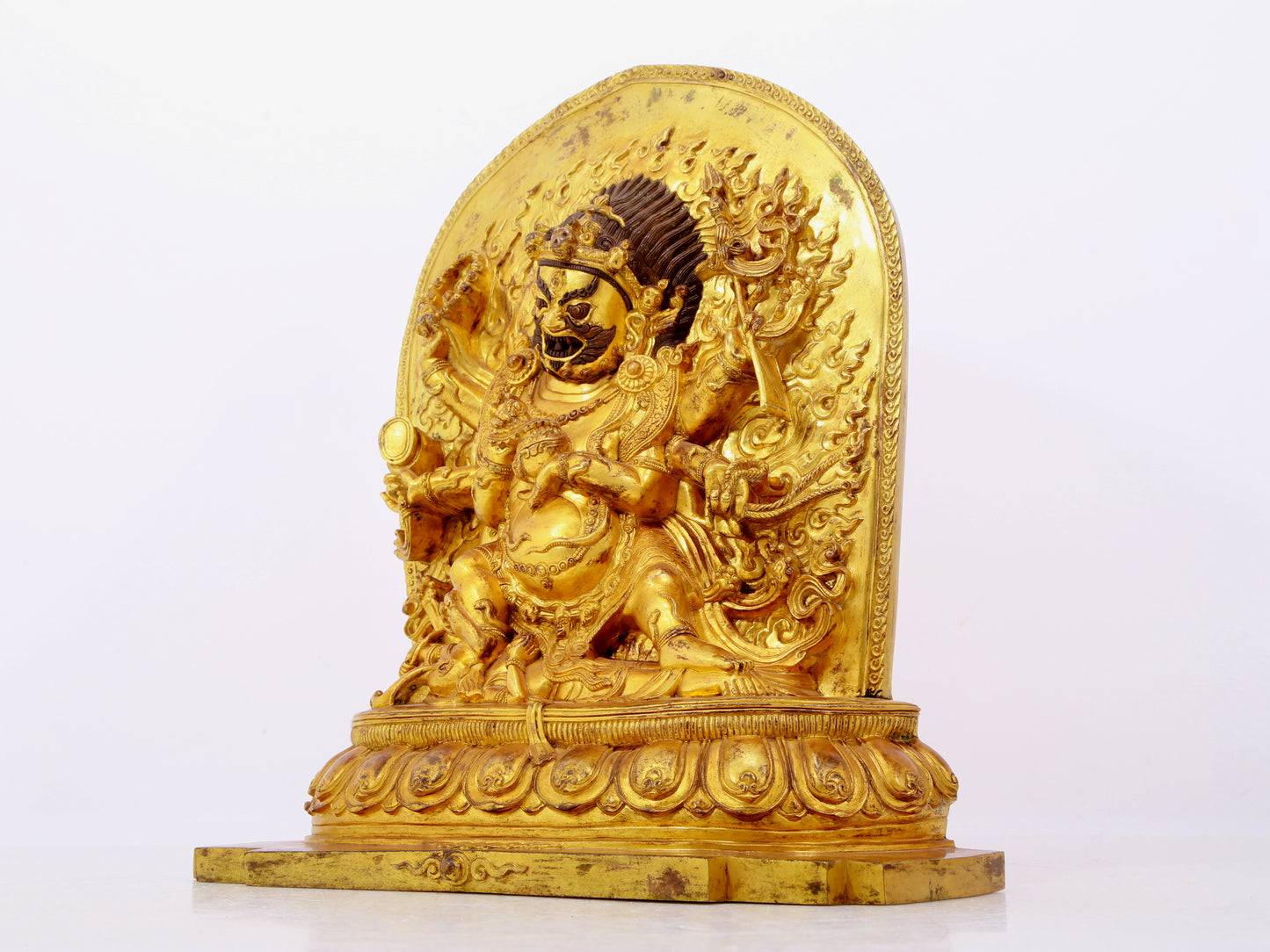 A solemn gilt bronze Vajra statue
