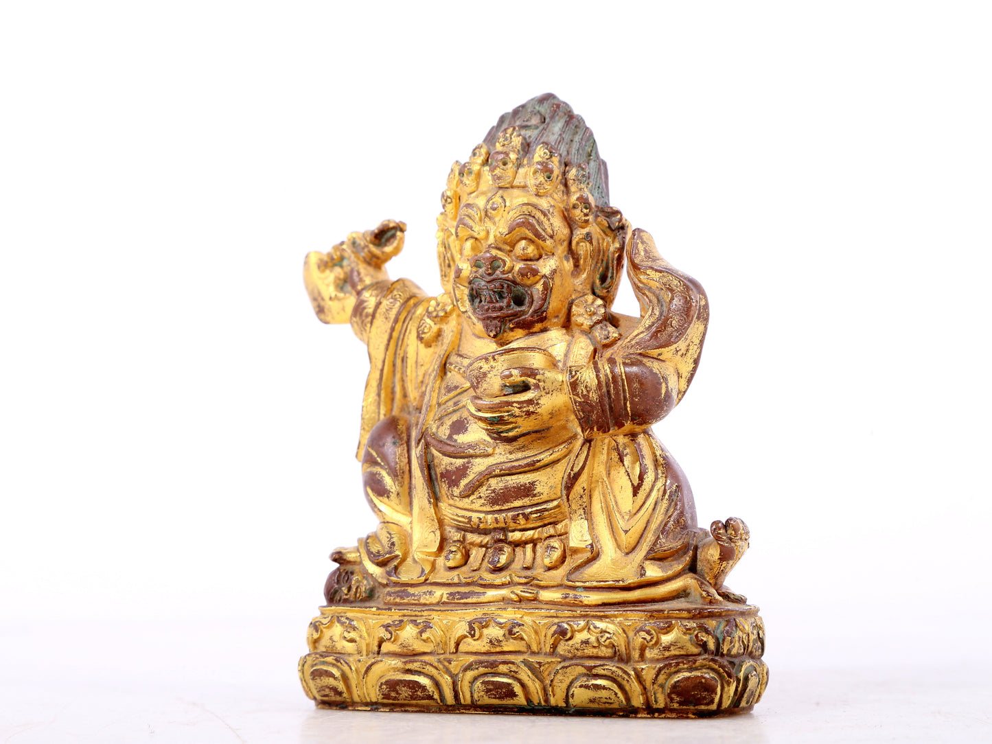 A solemn gilt bronze Vajra statue