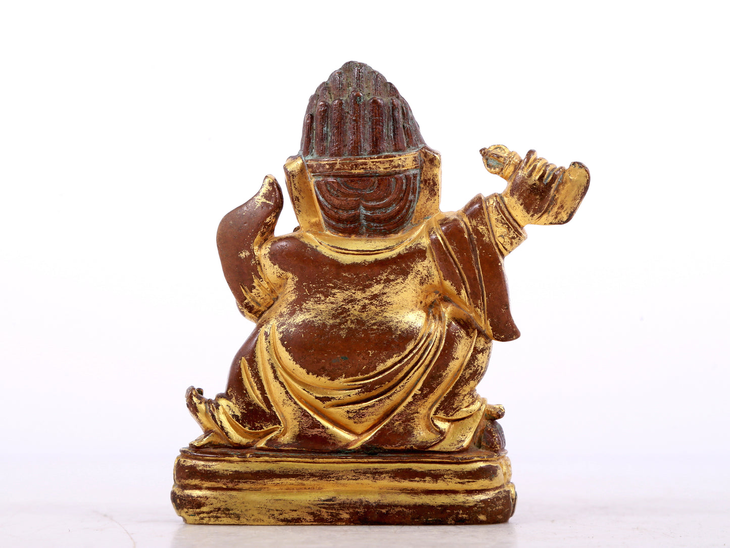 A solemn gilt bronze Vajra statue