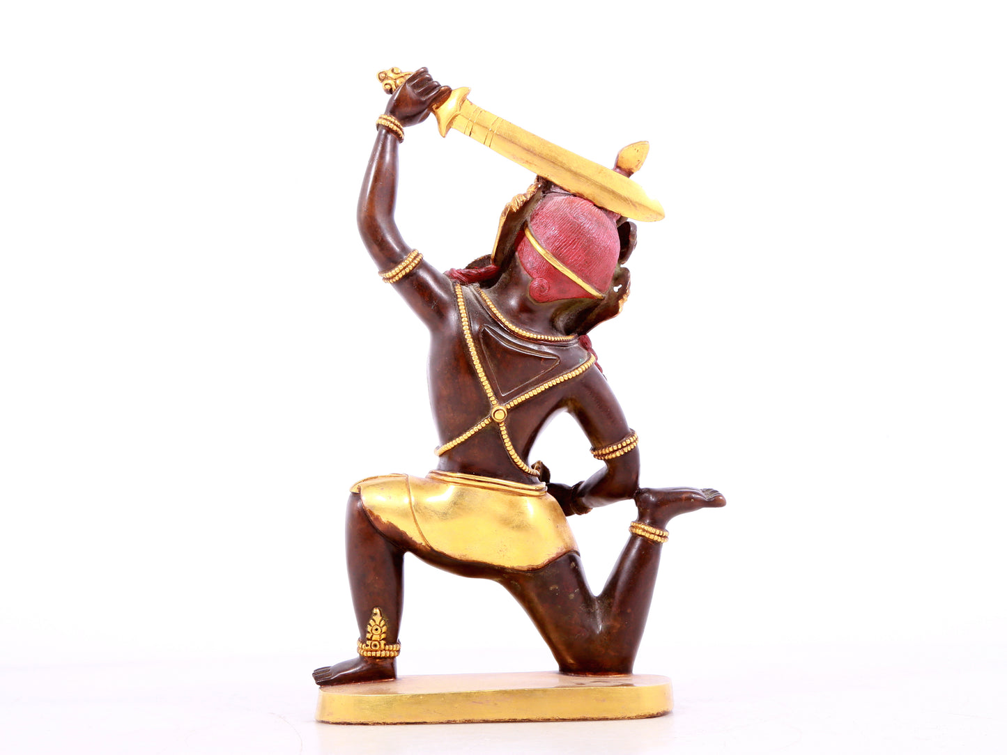 A solemn gilt bronze Vajra statue