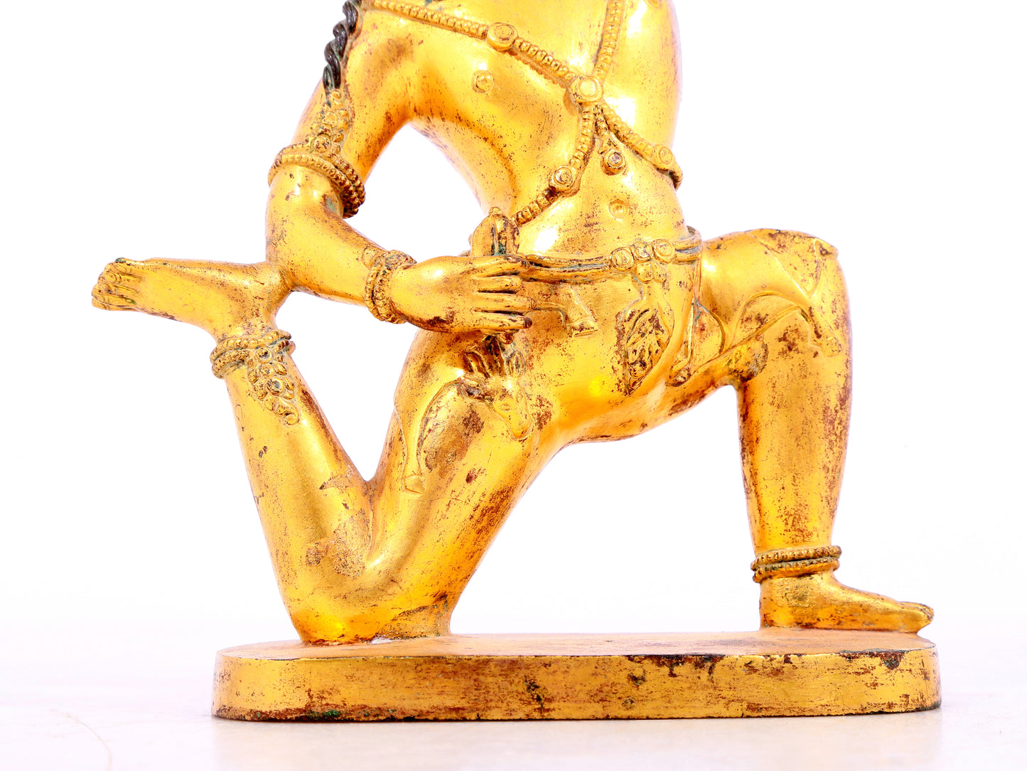 A solemn gilt bronze Vajra statue