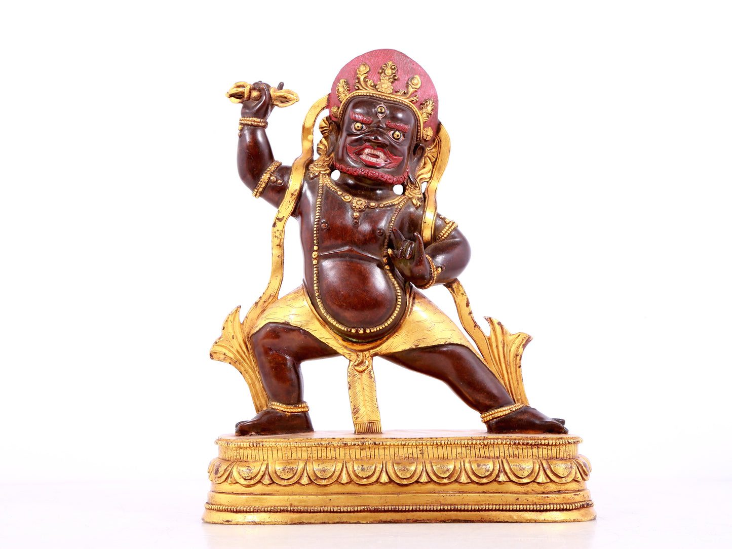 A solemn gilt bronze Vajra statue