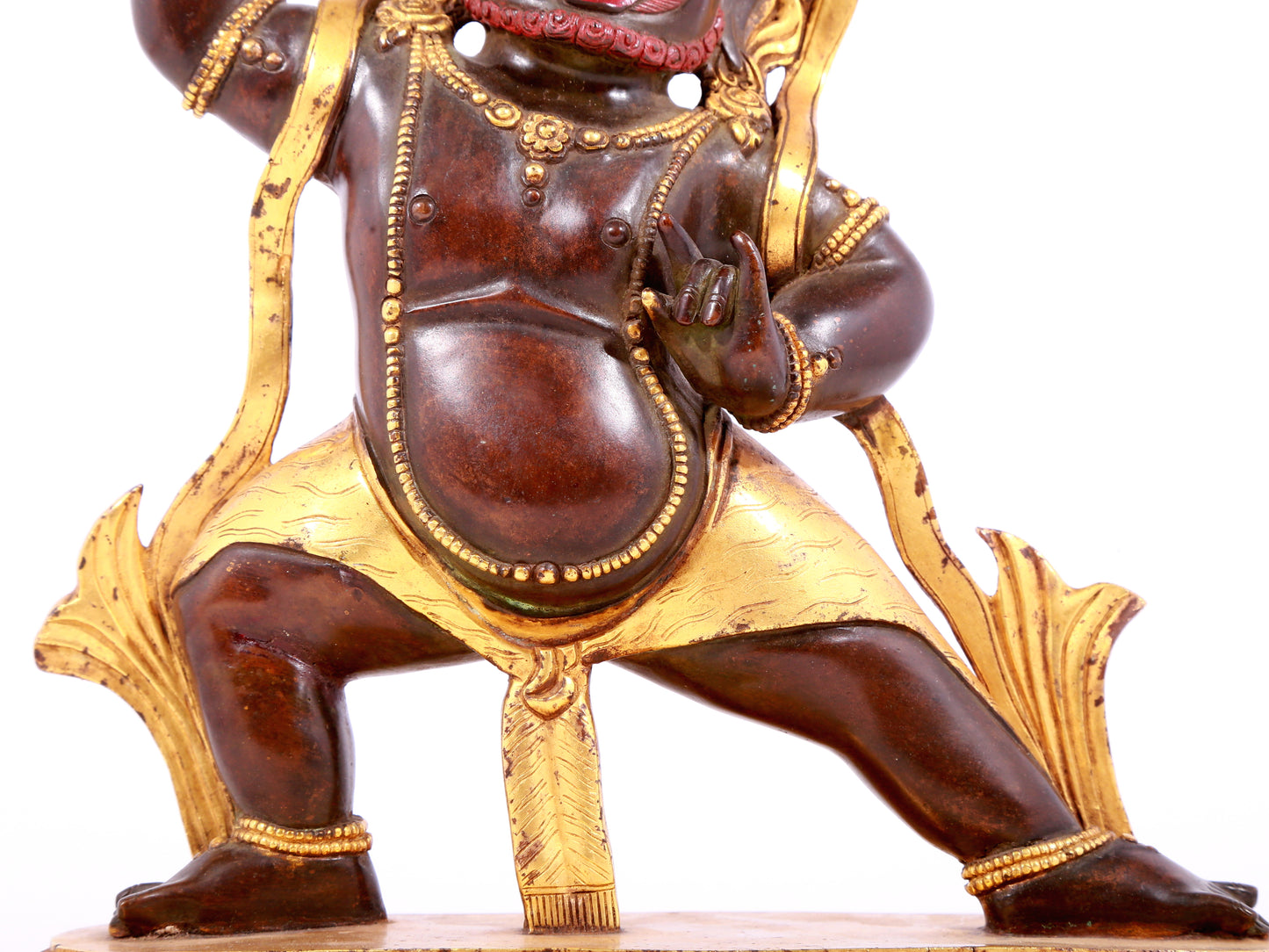 A solemn gilt bronze Vajra statue