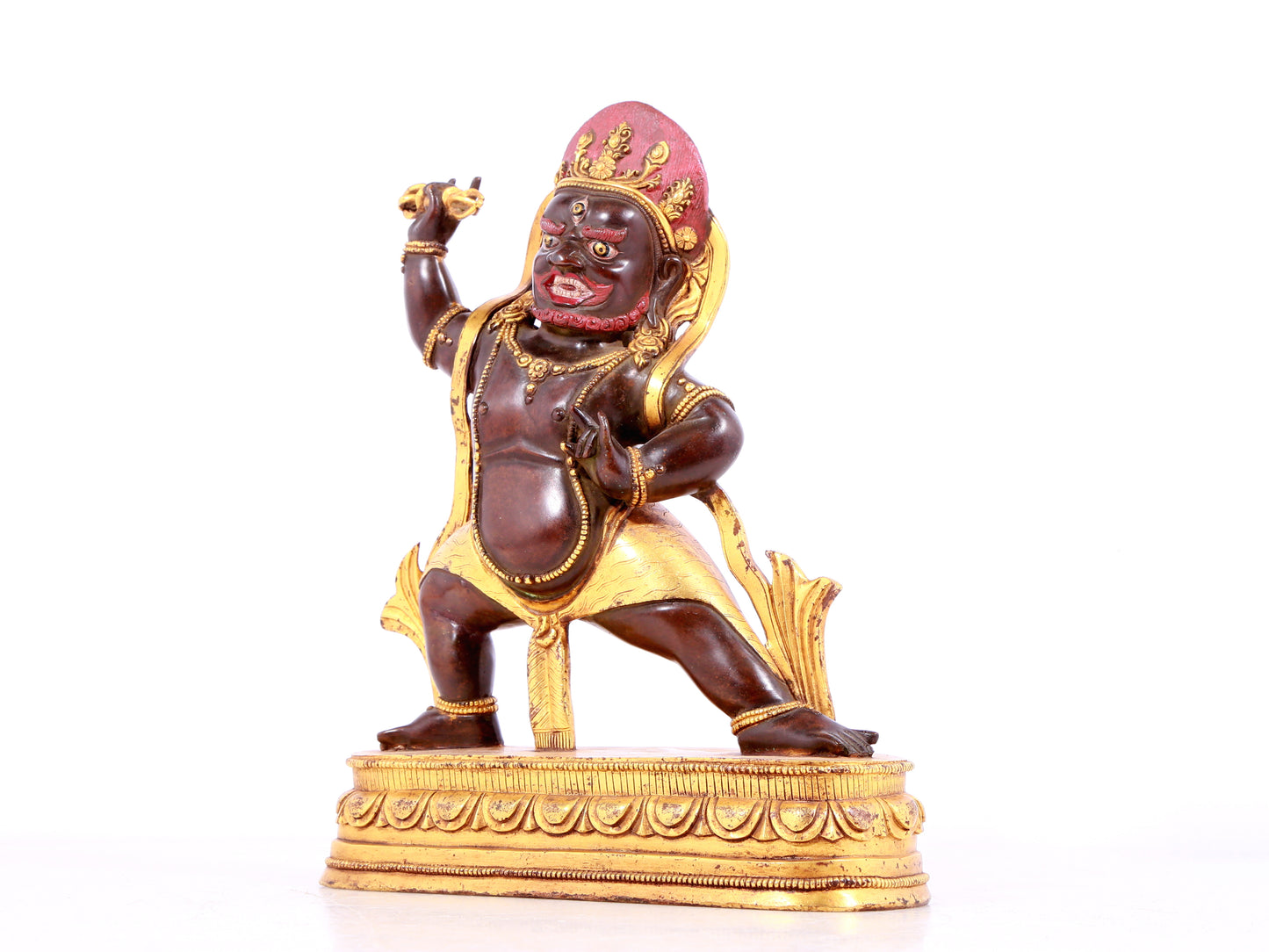 A solemn gilt bronze Vajra statue