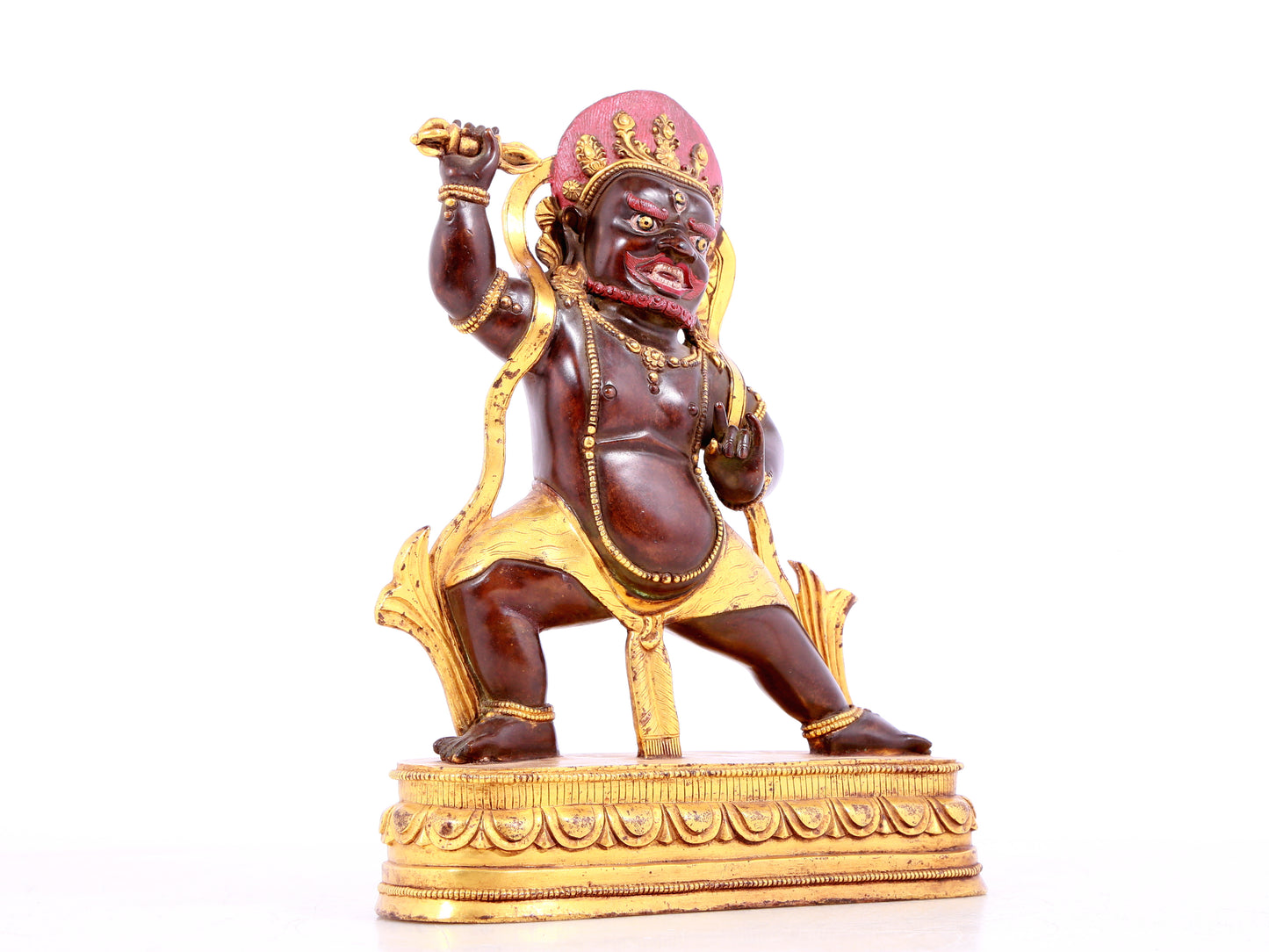 A solemn gilt bronze Vajra statue