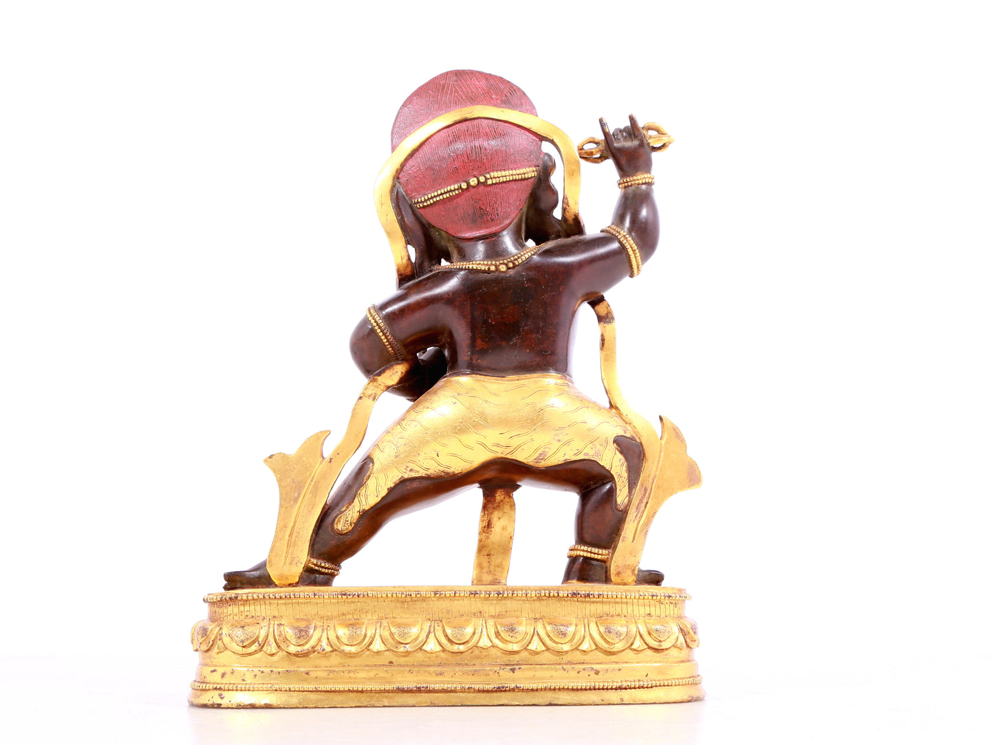 A solemn gilt bronze Vajra statue
