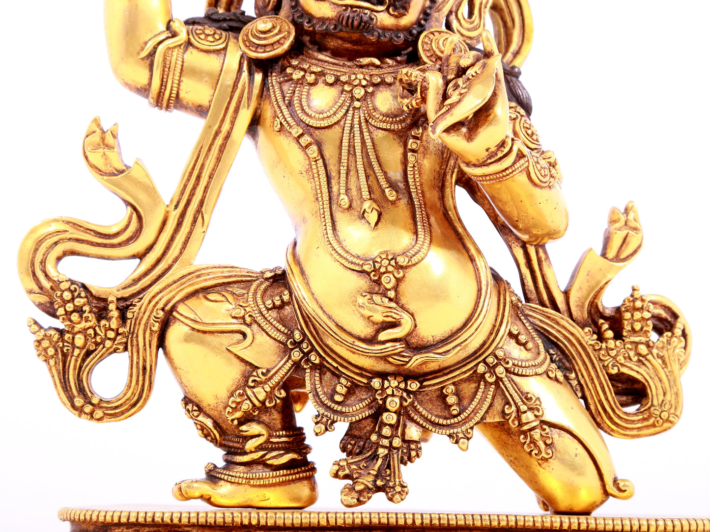 A solemn gilt bronze Vajra statue