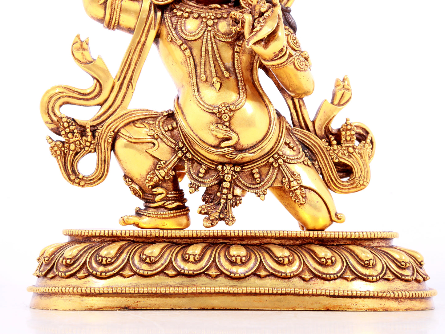 A solemn gilt bronze Vajra statue