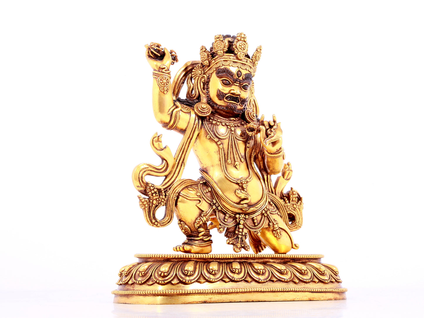 A solemn gilt bronze Vajra statue