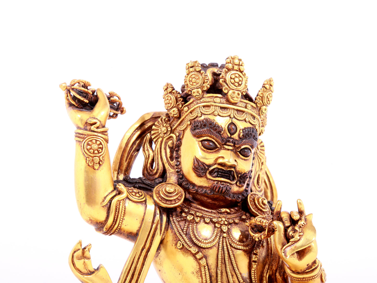 A solemn gilt bronze Vajra statue