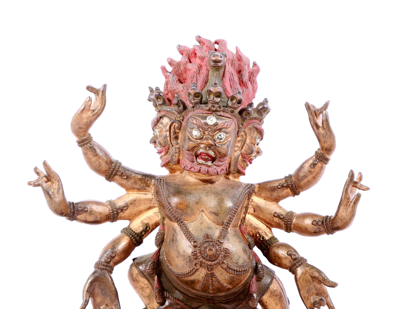 A solemn gilt bronze Vajra statue