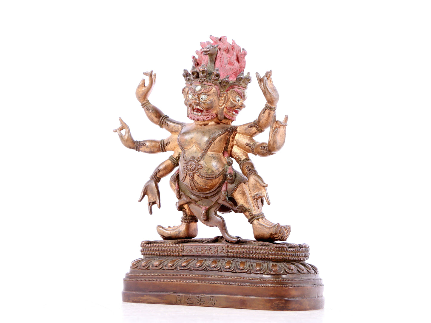 A solemn gilt bronze Vajra statue