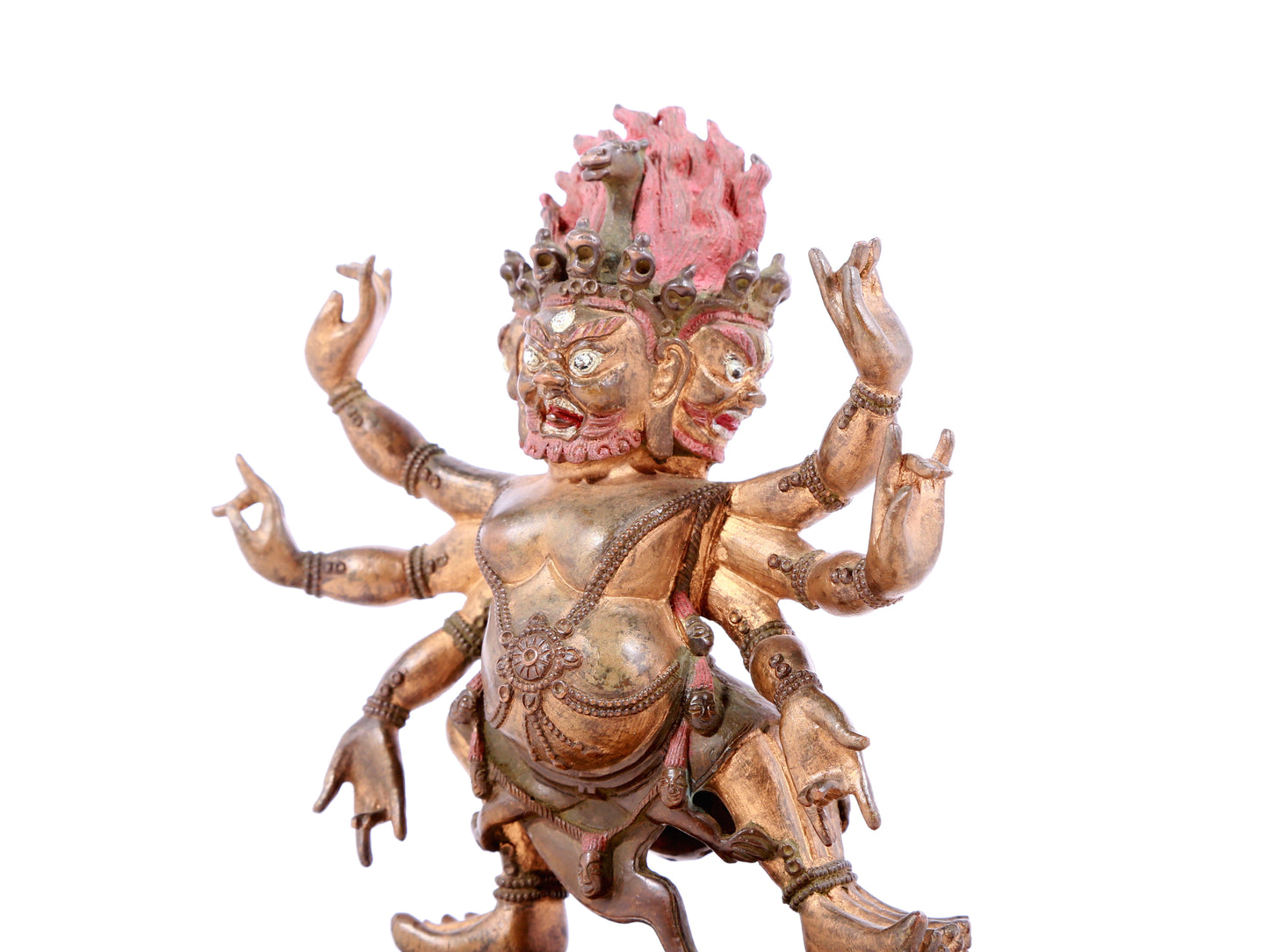 A solemn gilt bronze Vajra statue