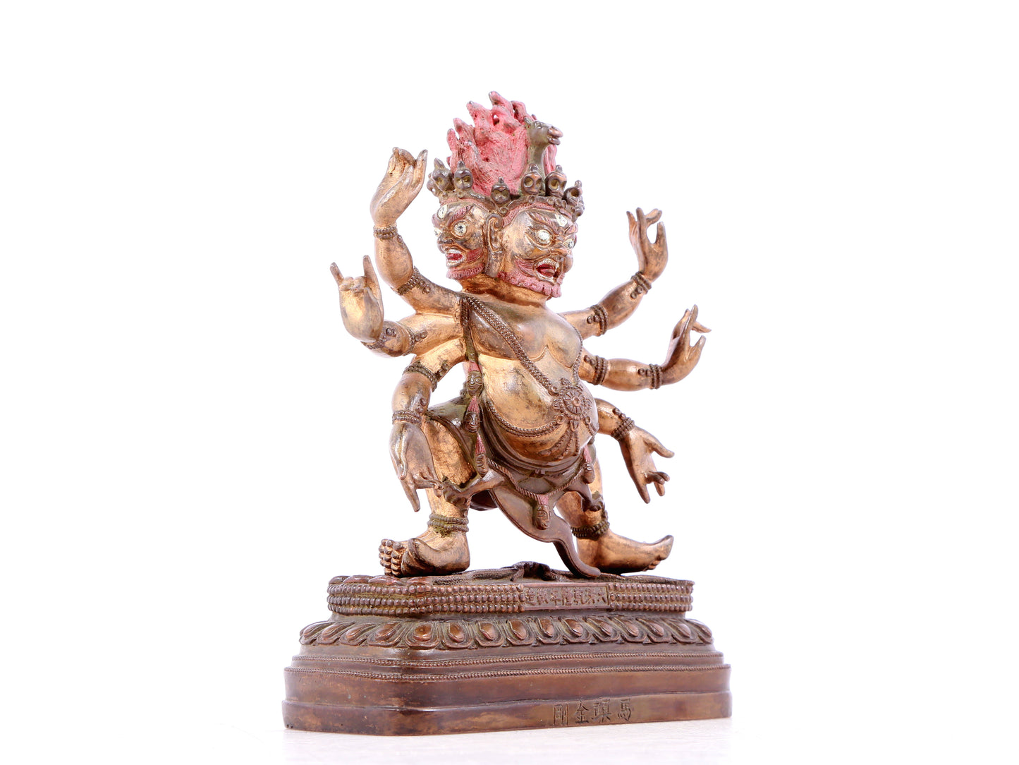 A solemn gilt bronze Vajra statue