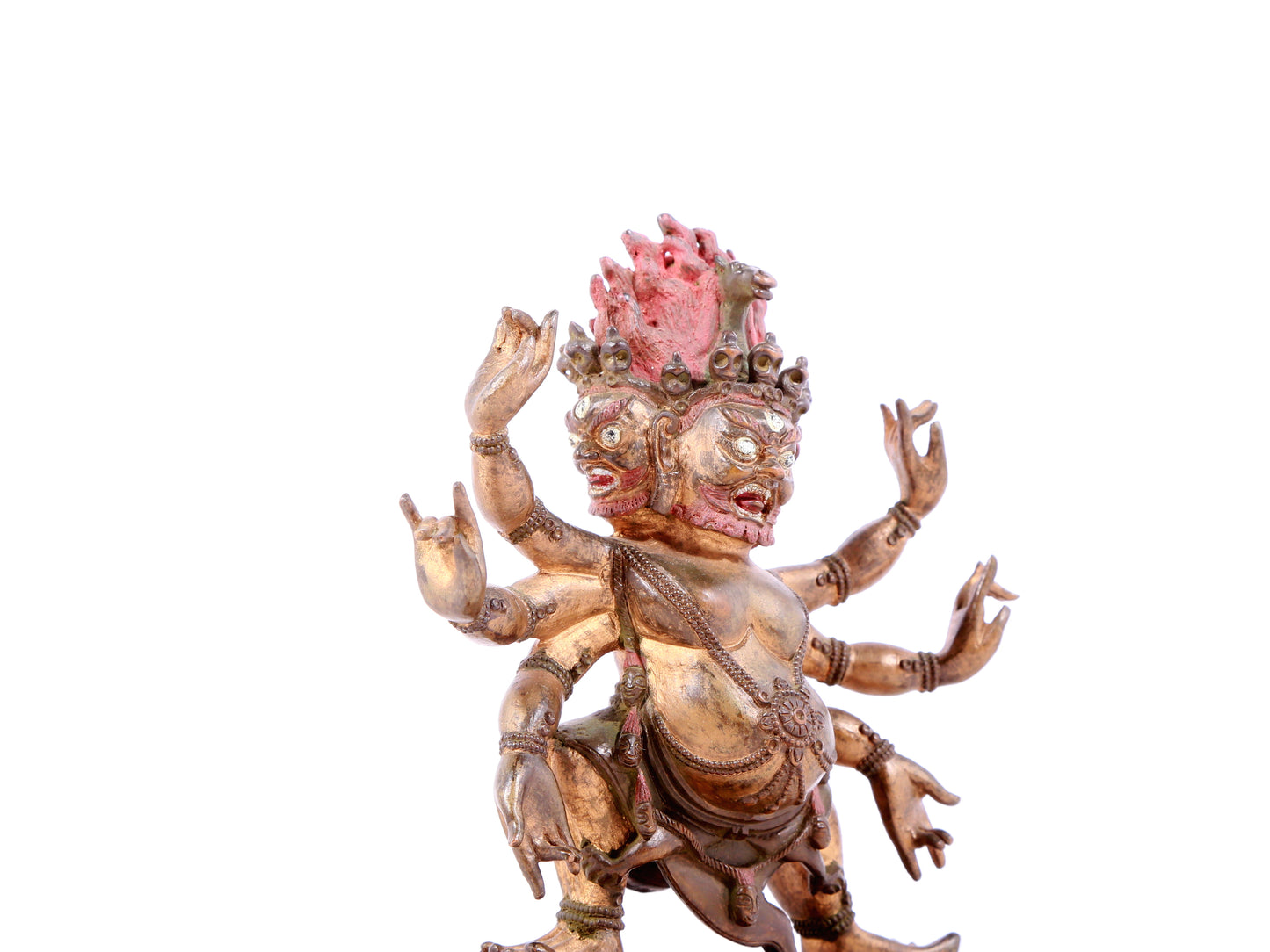 A solemn gilt bronze Vajra statue